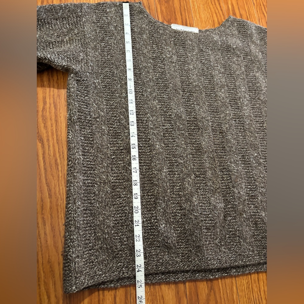 WOOL & COTTON VINTAGE TAUPE SWEATER * ADRIENNE VITTADINI SPORT * CLASSIC - Picture 5 of 6